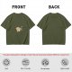Olive Green T-Shirt With Surprised Face Graphic Print