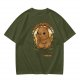 Olive t-shirt with cute capybara 'I'm capy-pletely fine' graphic