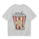 Olive T-Shirt With Pop Cats Popcorn Bucket Graphic