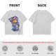 Olive green t-shirt with cartoon characters in cosplay graphic