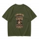 Olive t-shirt with coffee strength motivational print