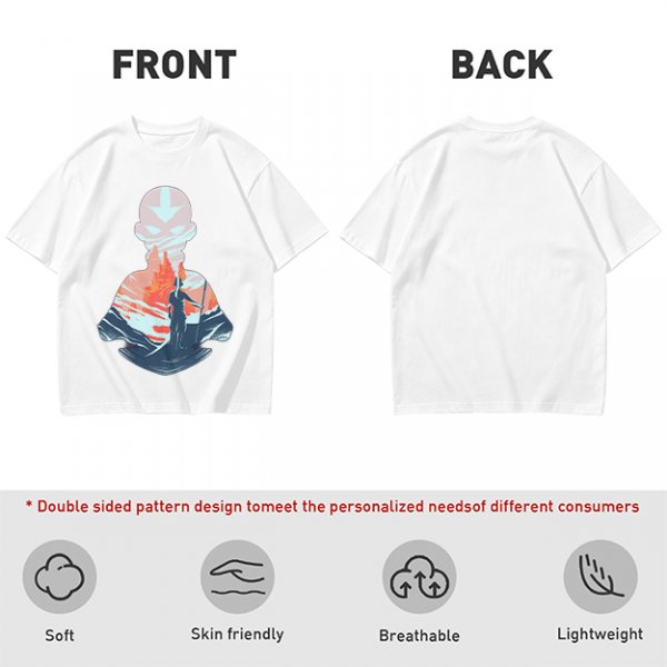Avatar Aang Silhouette Graphic Tee for Anime Fans