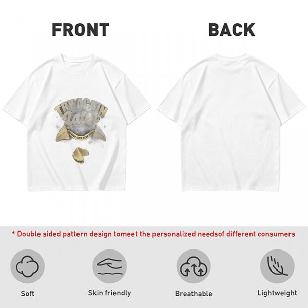 Olive T-Shirt With Try Again Later Fortune Cookie Print