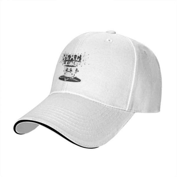 Black Coffee Baseball Cap With Angry Coffee Cup And Pentagram Design