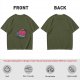 Olive T-Shirt With Swirled Heart Fruit Graphic Print