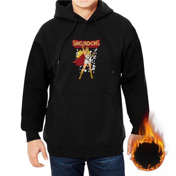 Black Hoodie With She-Ra Inspired 'She Rocks' Graphic