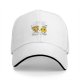 Black baseball cap with cute pizza and pineapple graphic design