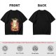 Olive Graphic T-Shirt With Everything Is On Fire Cat Design