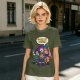 Olive T-shirt with Lego-style characters and 'Gonna Be Golden' print