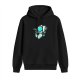 Black Hoodie With Glitch Astronaut Graphic Print