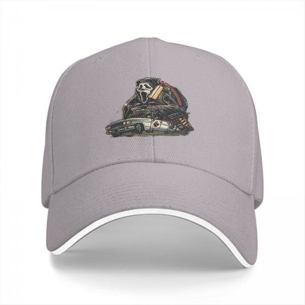 Black Baseball Cap With Ghostface Driving Car Horror Art Print