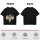 Olive green graphic t-shirt with zebra stripe design