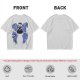 Olive T-Shirt With Blue Fantasy Animal Heads Graphic Print