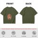 Olive Green T-Shirt With Cute Praying Capybara Graphic