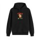 Black hoodie with Christmas cat graphic and festive text
