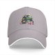 Black Baseball Cap With Whimsical Colorful Artwork Print