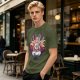 Olive T-Shirt Featuring Fantasy Warrior Princess With Sword Art