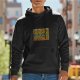 Black hoodie with nostalgic 90s childhood themed text print