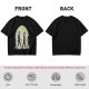 Olive T-shirt with Walking Silhouettes Under a Large Moon
