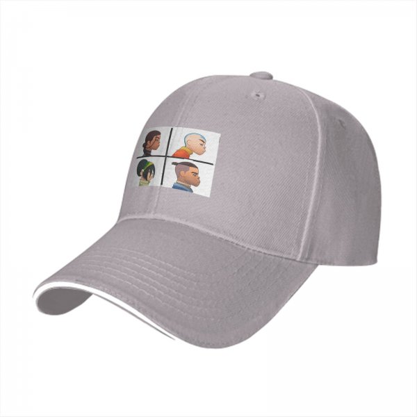 Black baseball cap with Avatar: The Last Airbender character profile prints