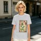 Olive T-shirt with Earthbender Character Vintage Art Print