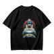 Olive green t-shirt with stacked Totoro characters graphic