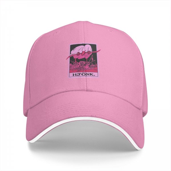 Black Baseball Cap With Pink Hjönk Tarot Style Duck Print
