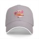 Black baseball cap with cute axolotl eating ramen graphic