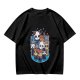 Olive T-Shirt With Cute Chibi Cat Character Group Print