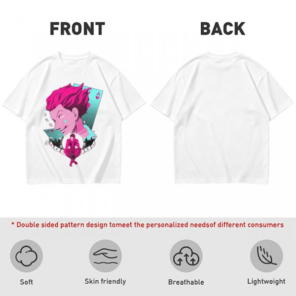 Olive T-shirt with Hisoka Anime Character and Ace of Hearts Print