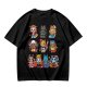 Olive T-Shirt With Cute Anime Cat Character Print