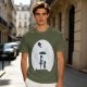 Olive T-Shirt With Moon Silhouette Of Two Children And Umbrella
