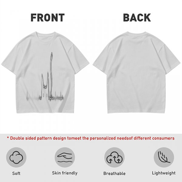 Olive Green Oversized T-Shirt With Abstract Line Art Print