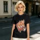Olive green t-shirt with capybara sushi print design