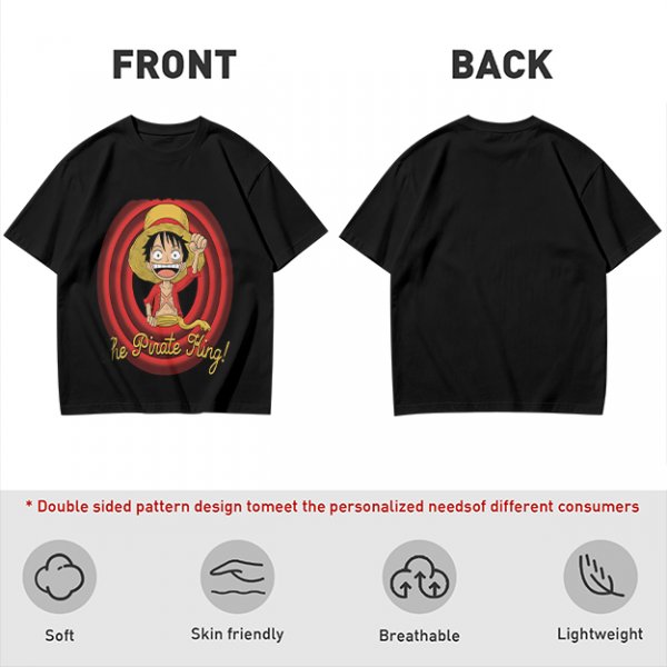 One Piece Luffy The Pirate King Graphic Olive T-Shirt