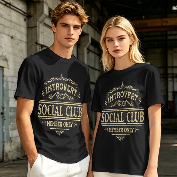 Introvert Social Club Member Only Graphic T-Shirt