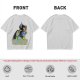 Olive T-shirt with Evil Girl Graphic Print