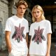 Olive Green T-Shirt With Starfish Monster Rock Hand Print