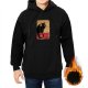 Black hoodie with vintage black dragon graphic print