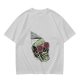 Olive T-Shirt With Party Skull Wearing Pink Shutter Shades