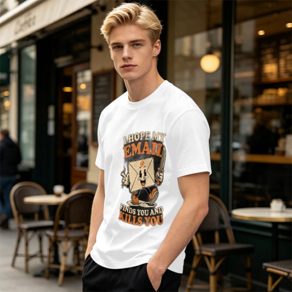 Olive Graphic T-Shirt With Sarcastic Email Cartoon Print