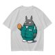 Totoro in Squid Game tracksuit holding umbrella honeycomb cookie t-shirt