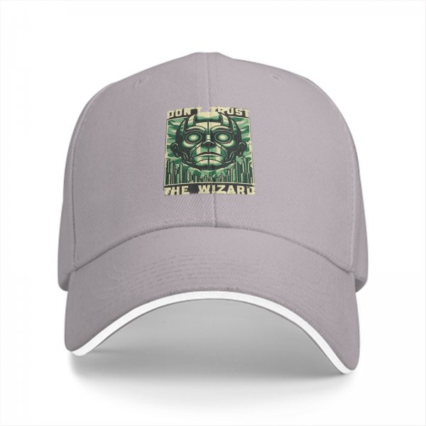 Black baseball cap with 'Don't Trust The Wizard' robot graphic