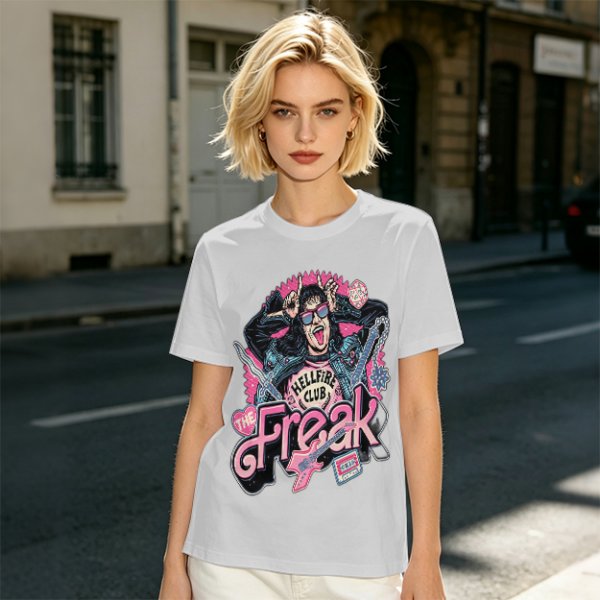 Olive Graphic T-Shirt with The Freak Hellfire Club Rock Print