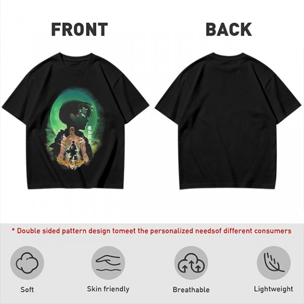Attack on Titan layered silhouette graphic olive t-shirt