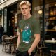 Totoro in Squid Game tracksuit holding umbrella honeycomb cookie t-shirt