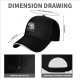 Black baseball cap with tangled orange cat and yarn it graphic