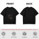 Olive green graphic t-shirt with dark fantasy creature print