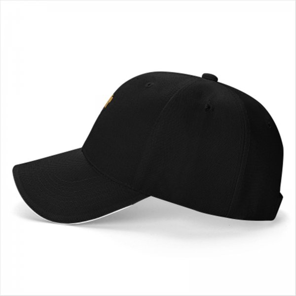 Black baseball cap with whimsical miso soup character graphic