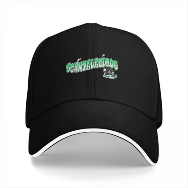 Black Baseball Cap With Green Scandalacious Graphic Print